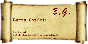 Berta Gotfrid névjegykártya